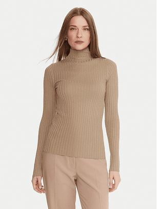 Camisola de Malha Gola Subida Dourado Metalizado - LIU JO 