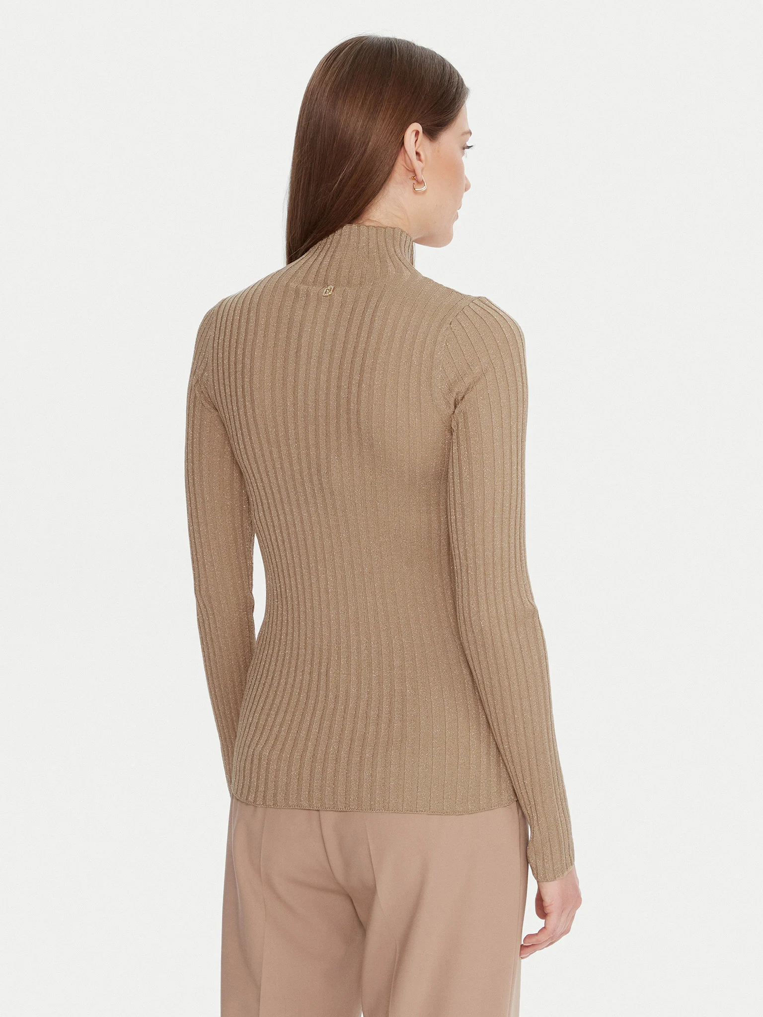 Camisola de Malha Gola Subida Dourado Metalizado - LIU JO  2