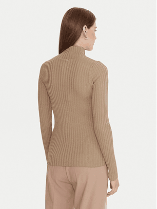 Camisola de Malha Gola Subida Dourado Metalizado - LIU JO 