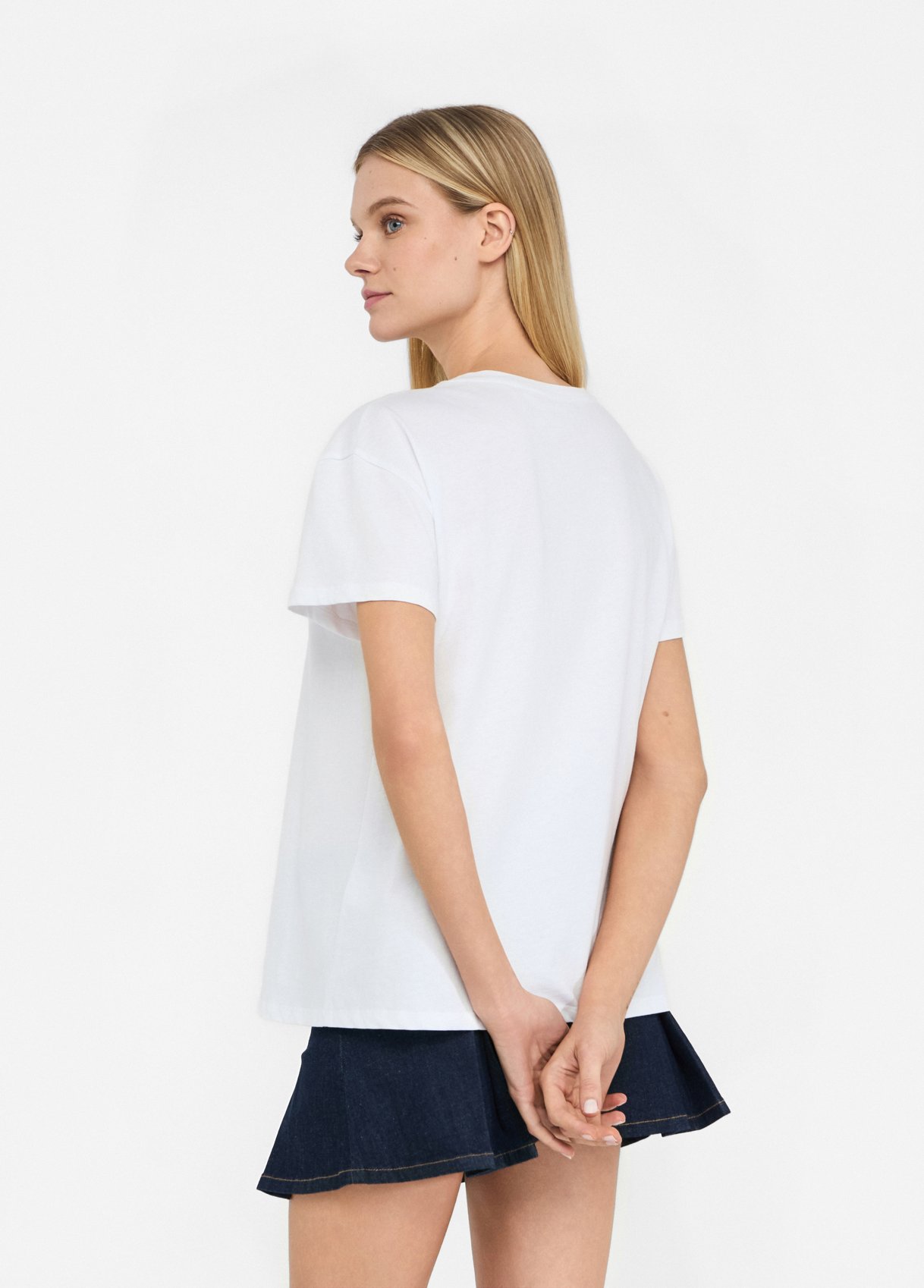 T-shirt Bull Dog Branca com Dourado - LIU JO  4