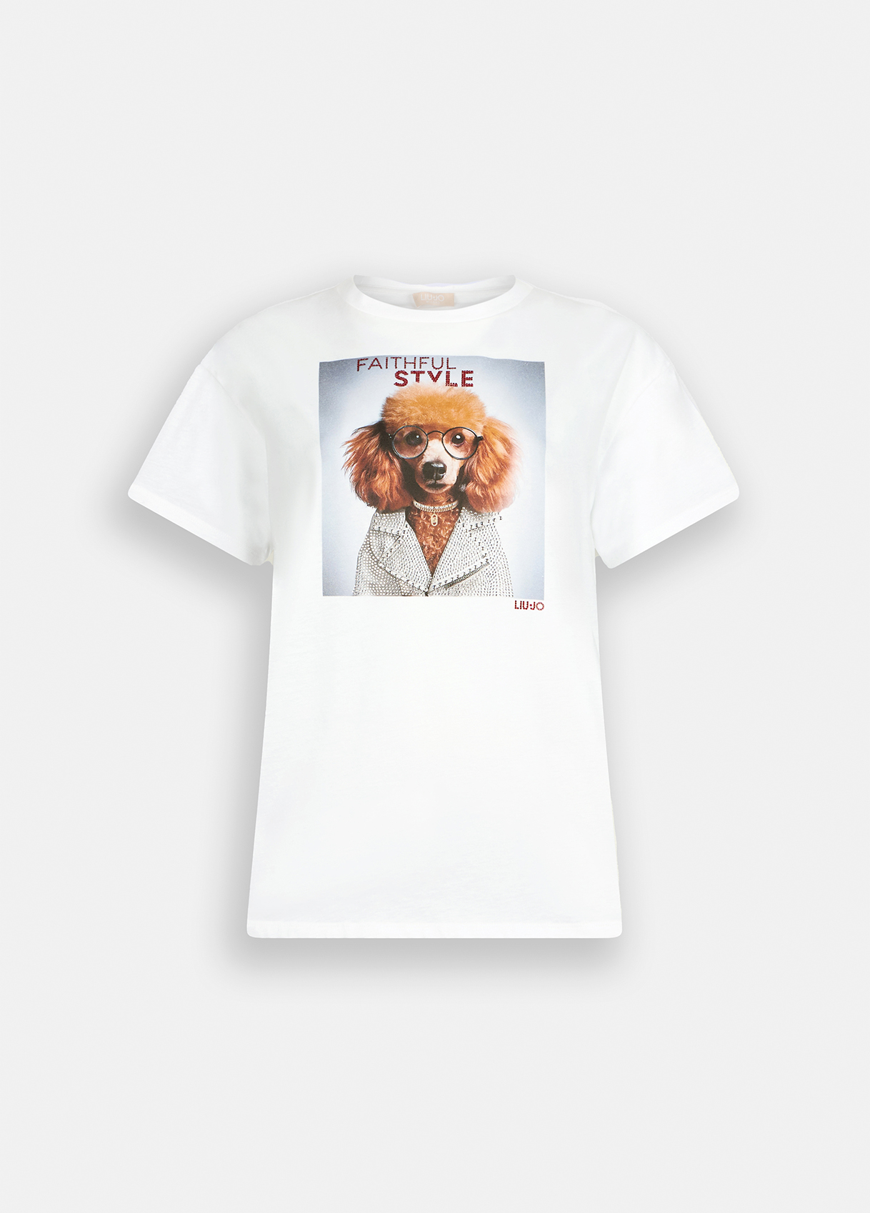 T-shirt Branca Poodle com Strass  - LIU JO  5