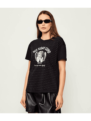 T-shirt Not Today Cupid Preta - LIU JO 
