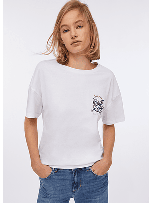 T-shirt Branca Cupid Please Catch Me - LIU JO 