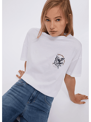 T-shirt Branca Cupid Please Catch Me - LIU JO 
