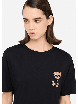 T-shirt Preta Urso - LIU JO 