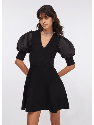 Vestido Preto em Malha Manga Balão - LIU JO 