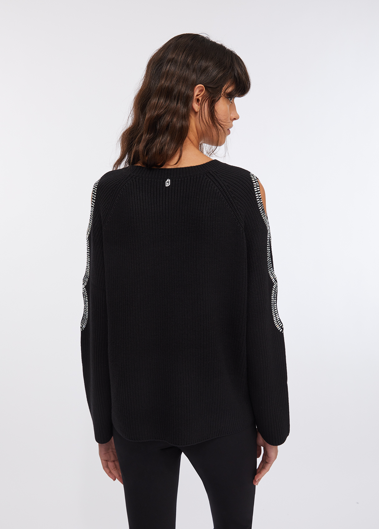 Camisola Oversized Malha Preta com Strass - LIU JO  4