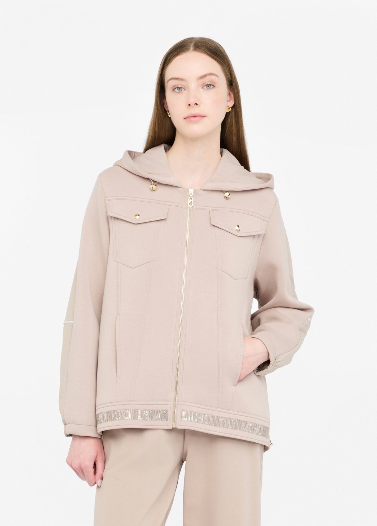 Casaco Bege em Scuba com Nylon - LIU JO 1