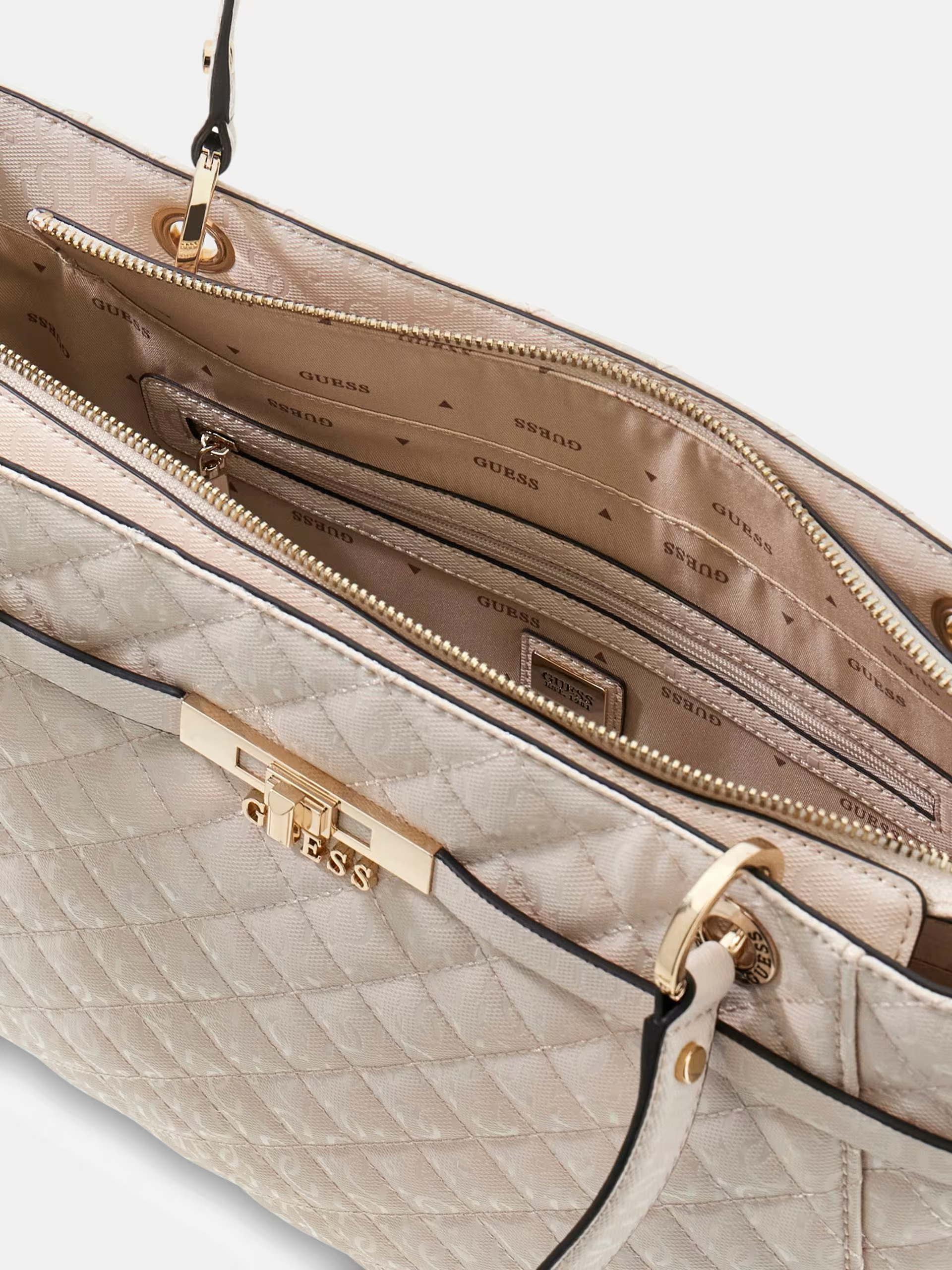 Mala de Ombro Logo Laminado IDRA Creme - Guess  4