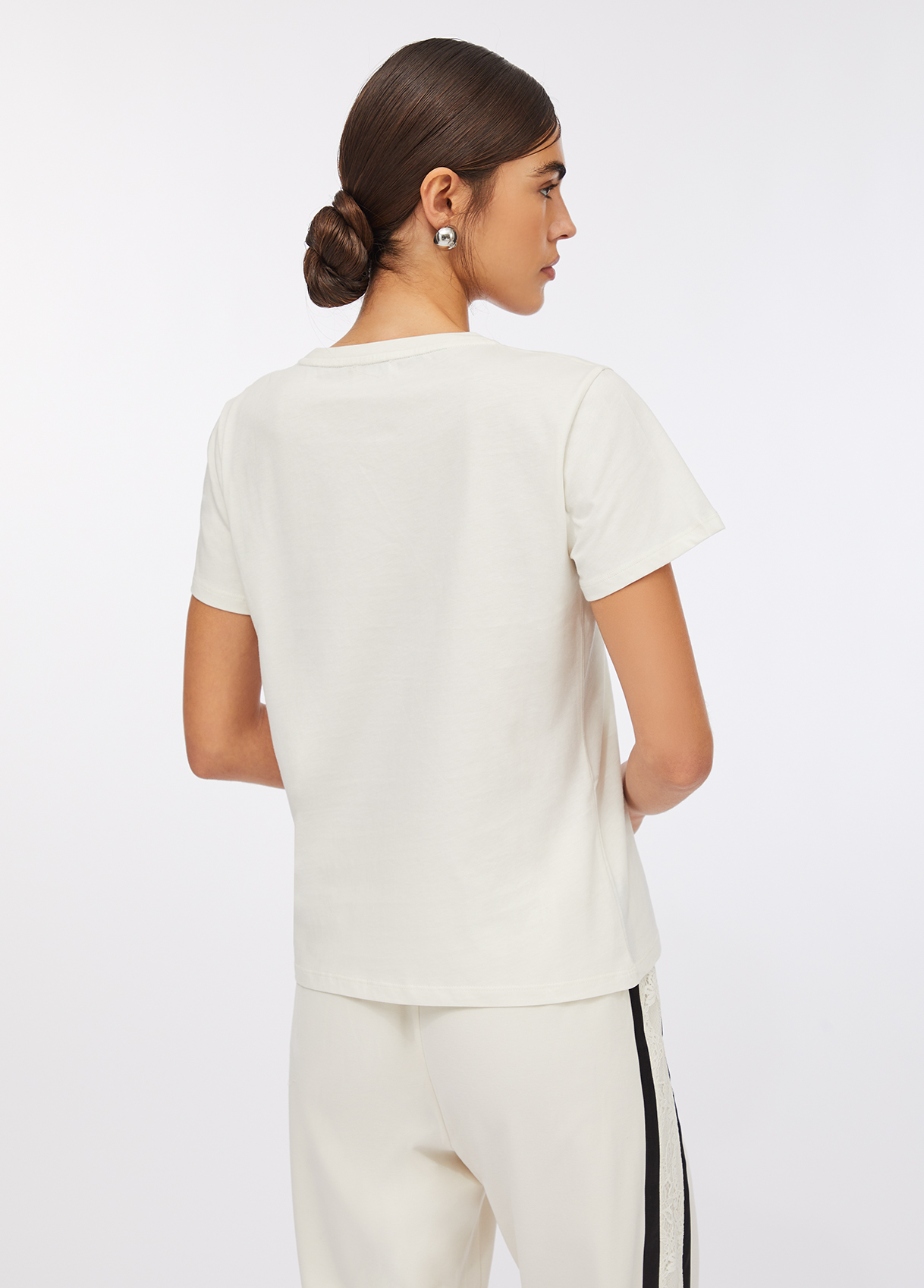 T-shirt Branca com Bordado e Lantejoulas - LIU JO  3