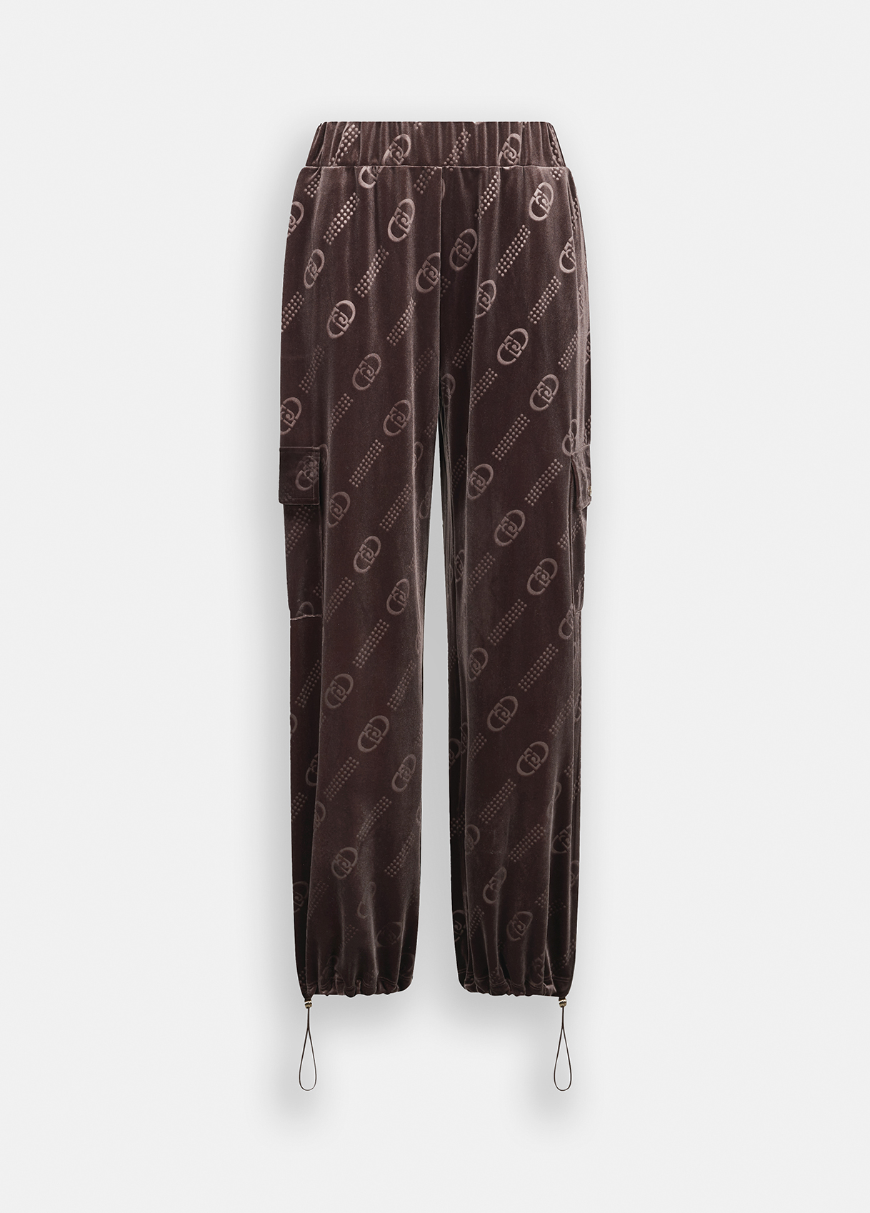 Calças Castanho em Veludo com Logo - LIU JO  2