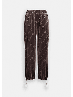 Calças Castanho em Veludo com Logo - LIU JO 