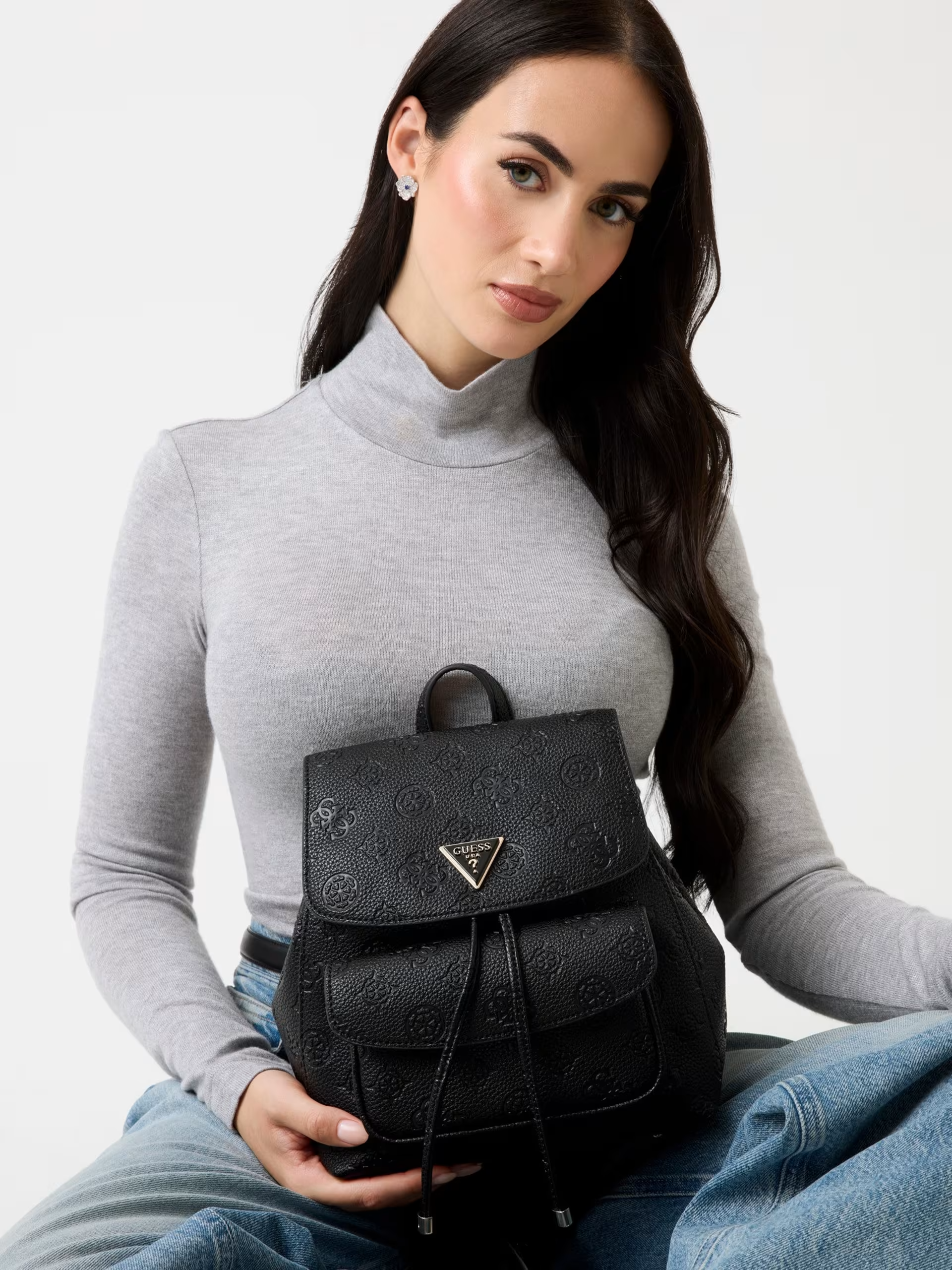 Mochila CRESIDIA II Logo Gravado Preto - Guess  5