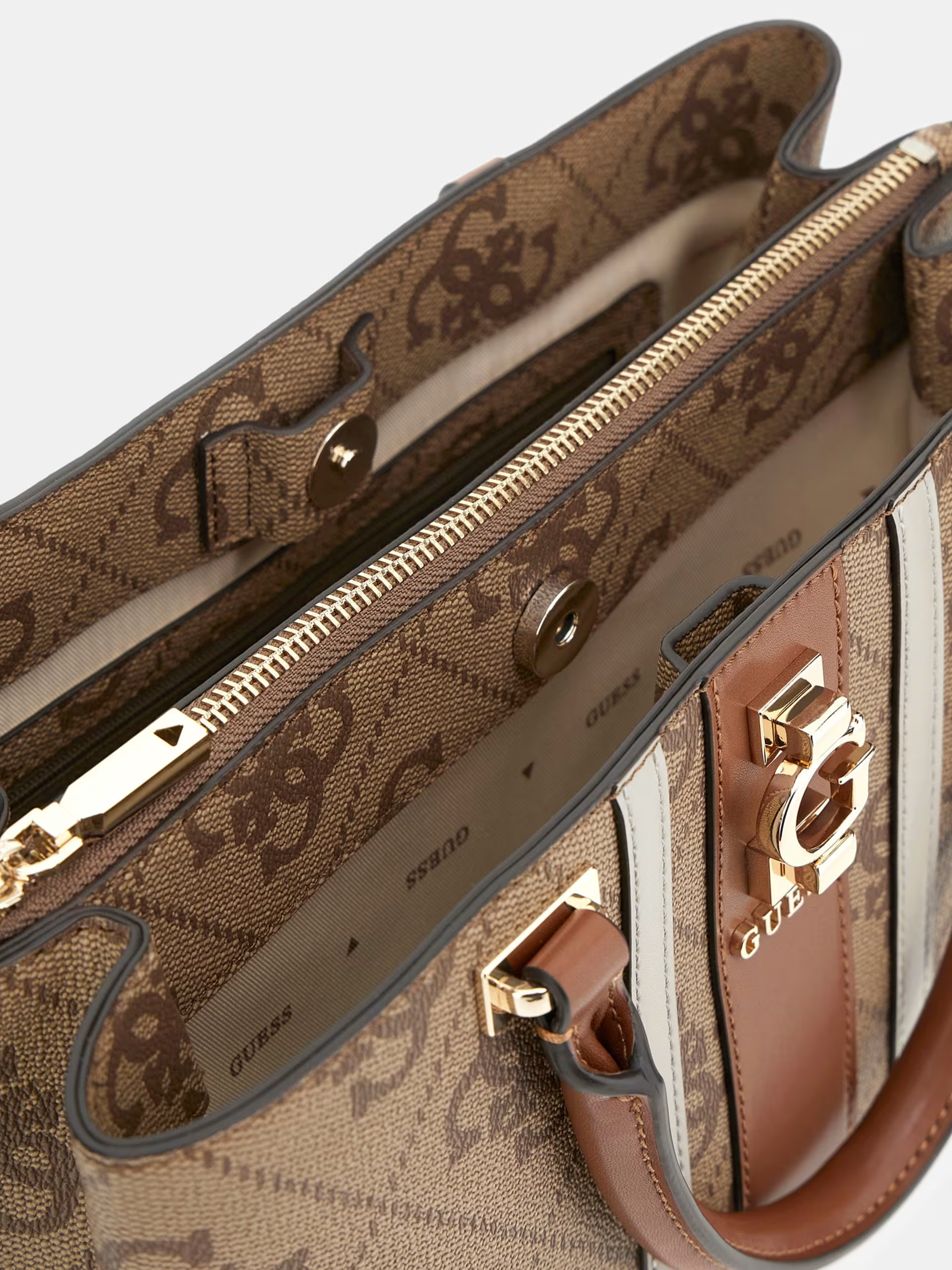 Mala de Mão ERNIA Logo Bege - Guess 3