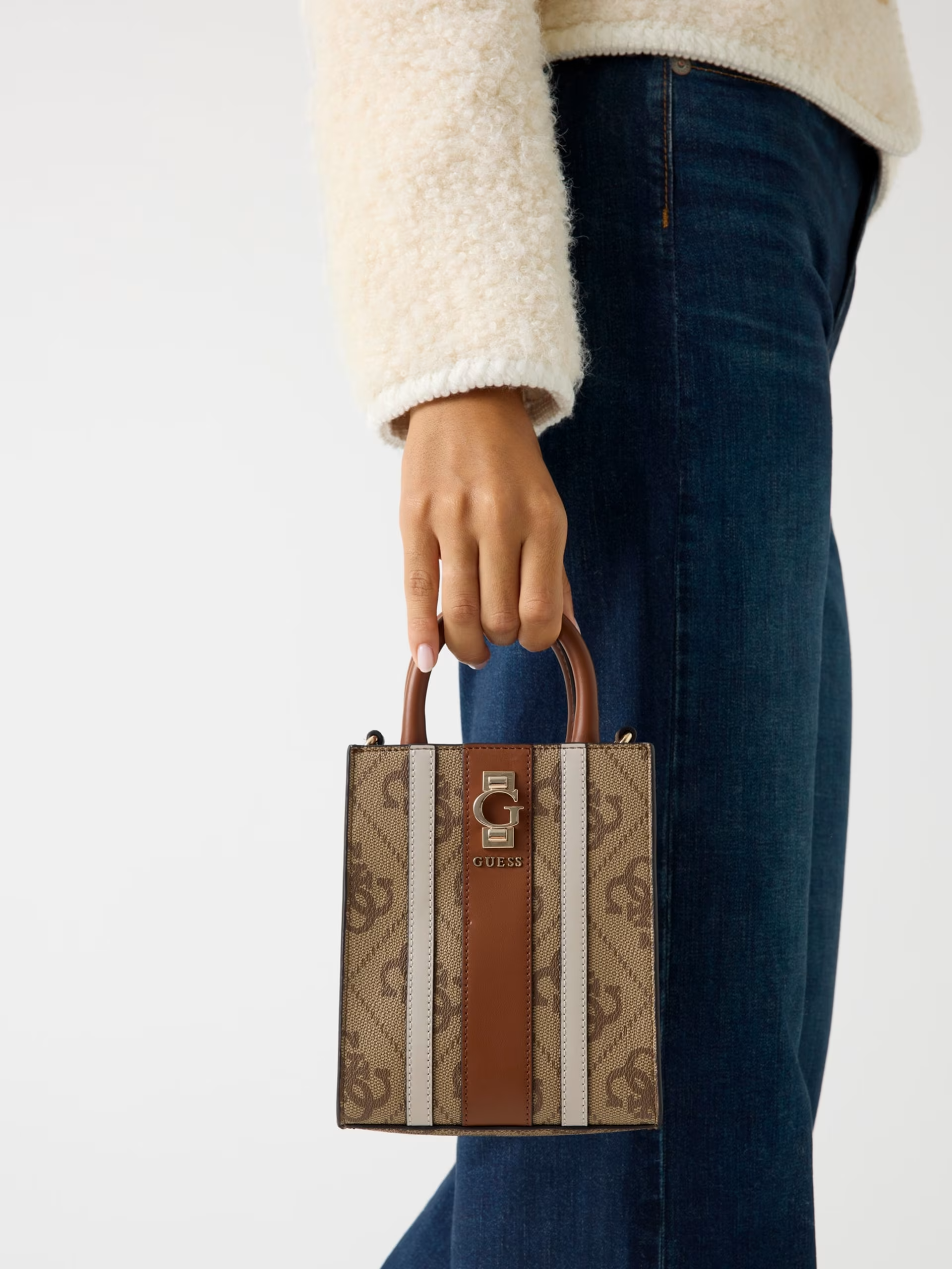 Mini Crossbody ERENIA Logo Bege - Guess 2