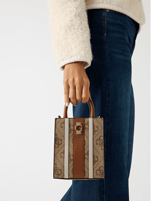 Mini Crossbody ERENIA Logo Bege - Guess