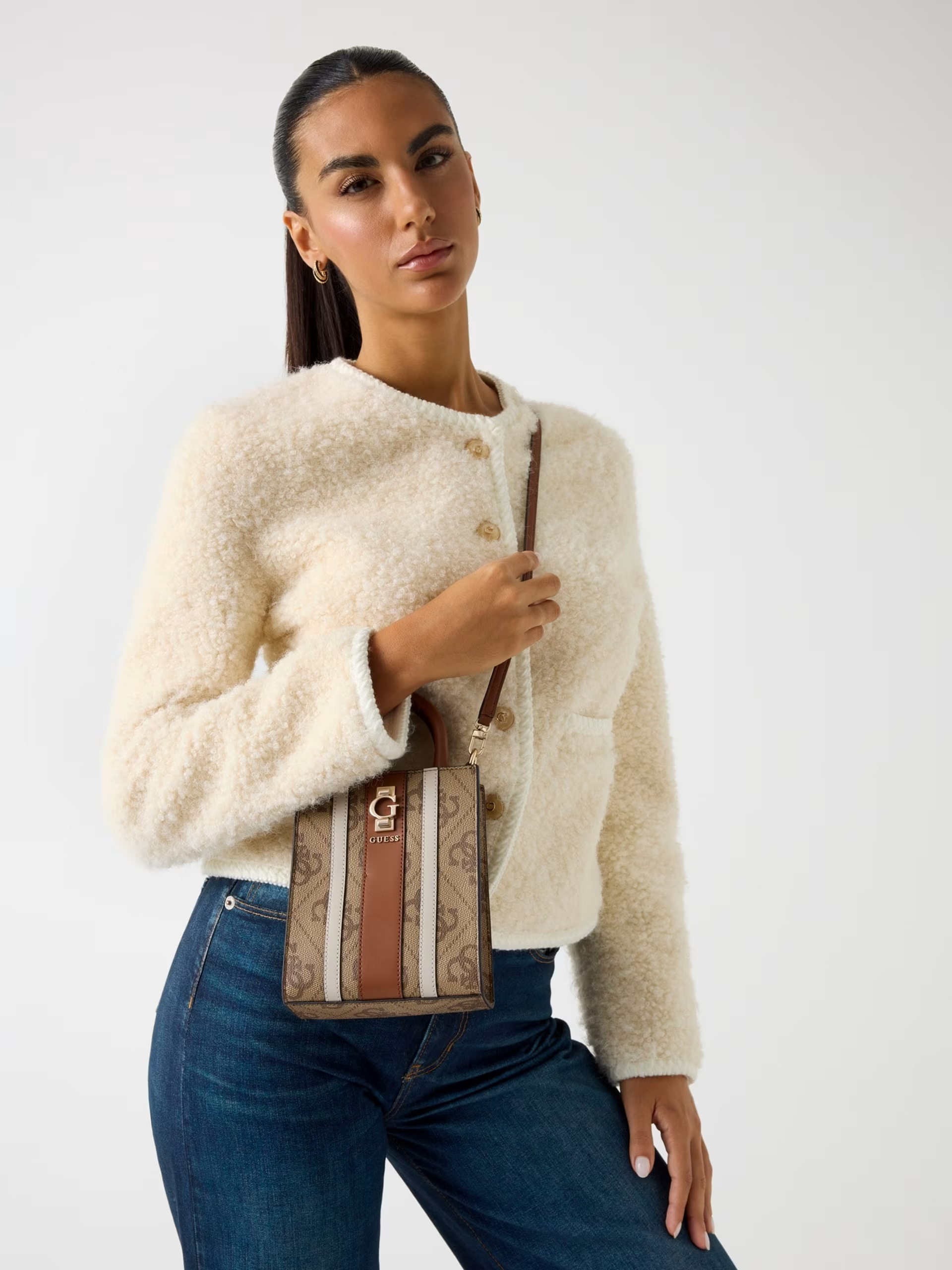 Mini Crossbody ERENIA Logo Bege - Guess 4