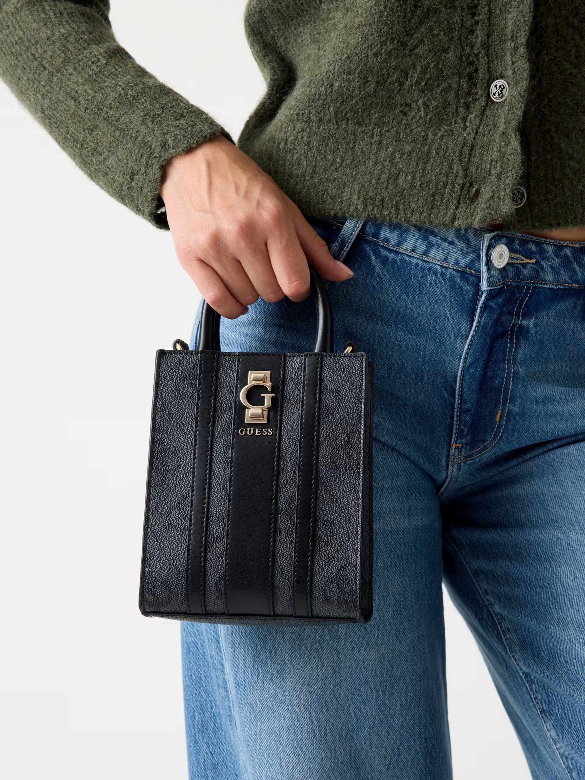 Mini Crossbody ERENIA Logo Preto - Guess 5