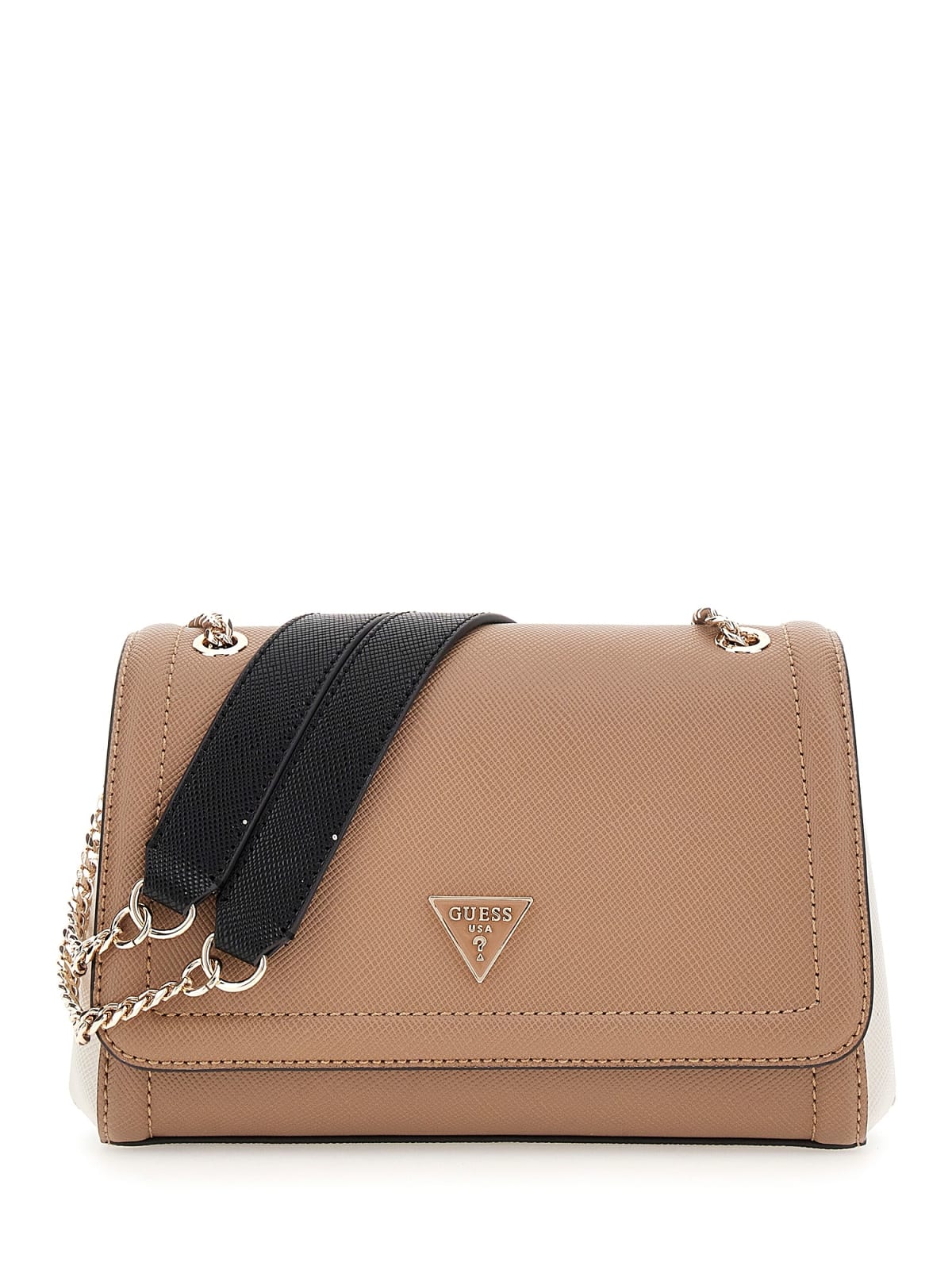 Crossbody/Mala de Ombro com Aba Noelle Tricolor Bege - Guess 1