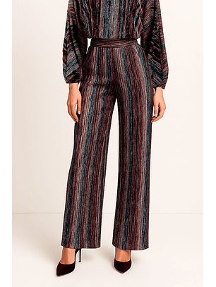 Calças em Veludo Riscas Bordeaux - SAHOCO 