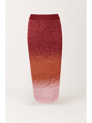 Saia em Malha Lápis Bordeaux - SAHOCO 