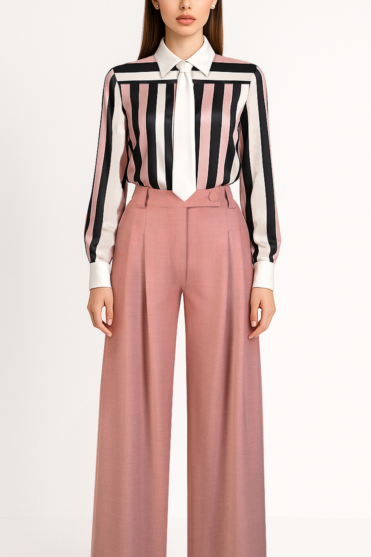 Camisa com Riscas e Tira Rosa - SAHOCO  2