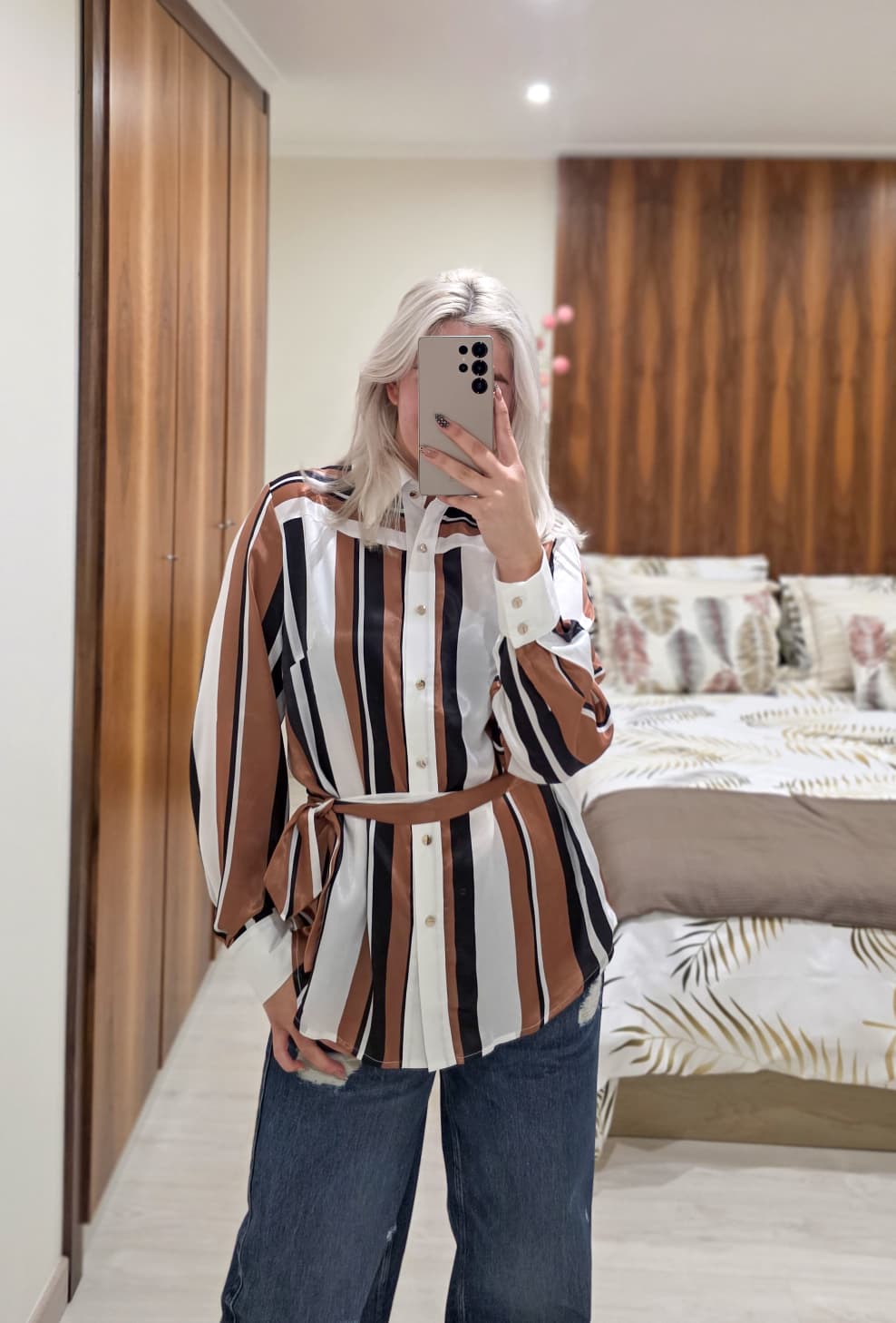 Camisa com Riscas e Tira Camel - SAHOCO   2