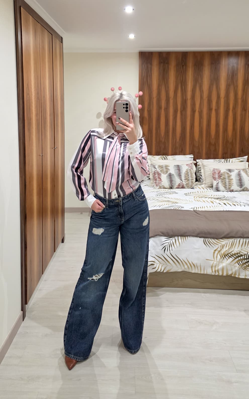 Camisa com Riscas e Tira Rosa - SAHOCO  5