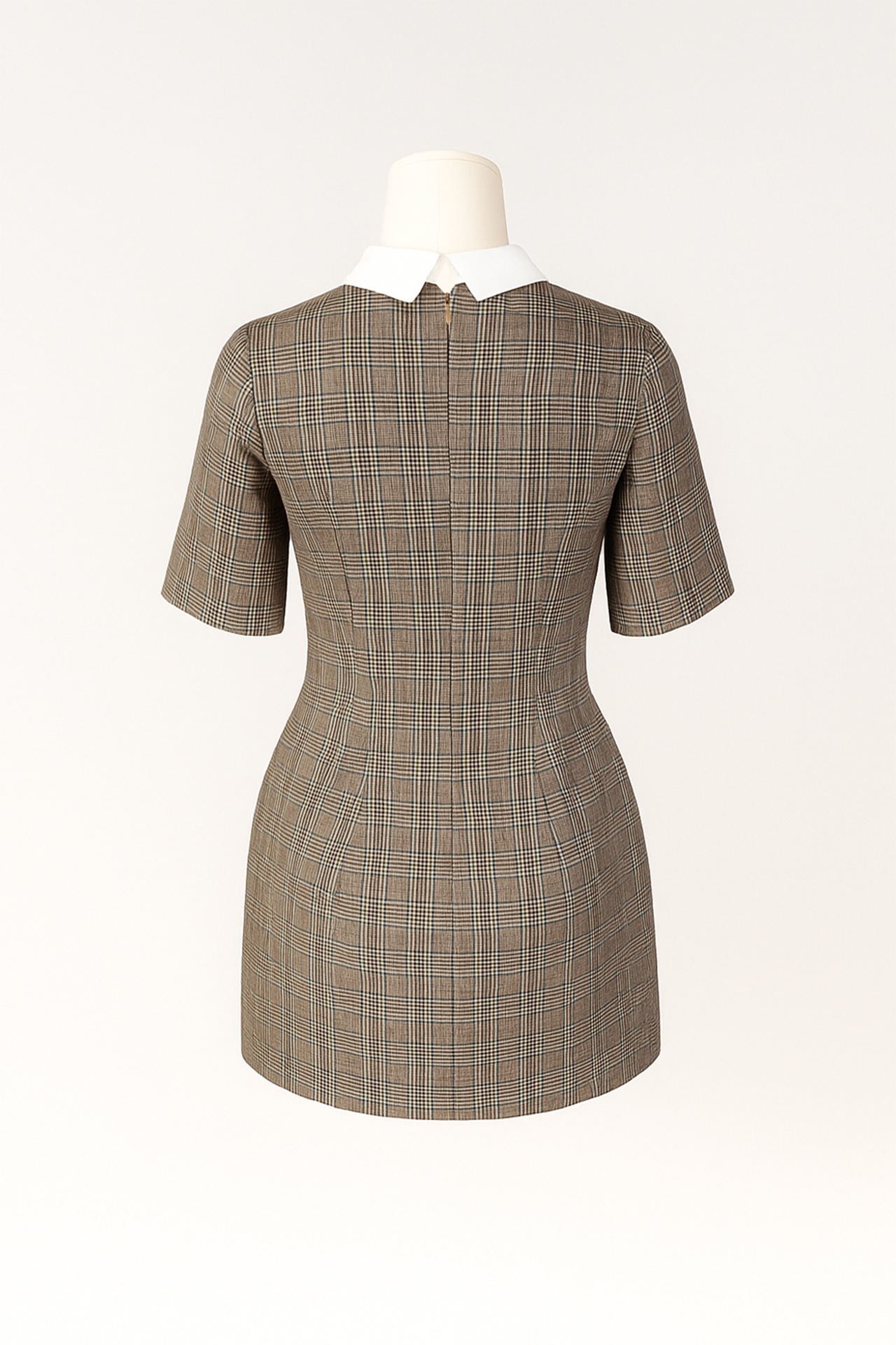 Vestido Curto Príncipe de Gales Castanho - SAHOCO 4