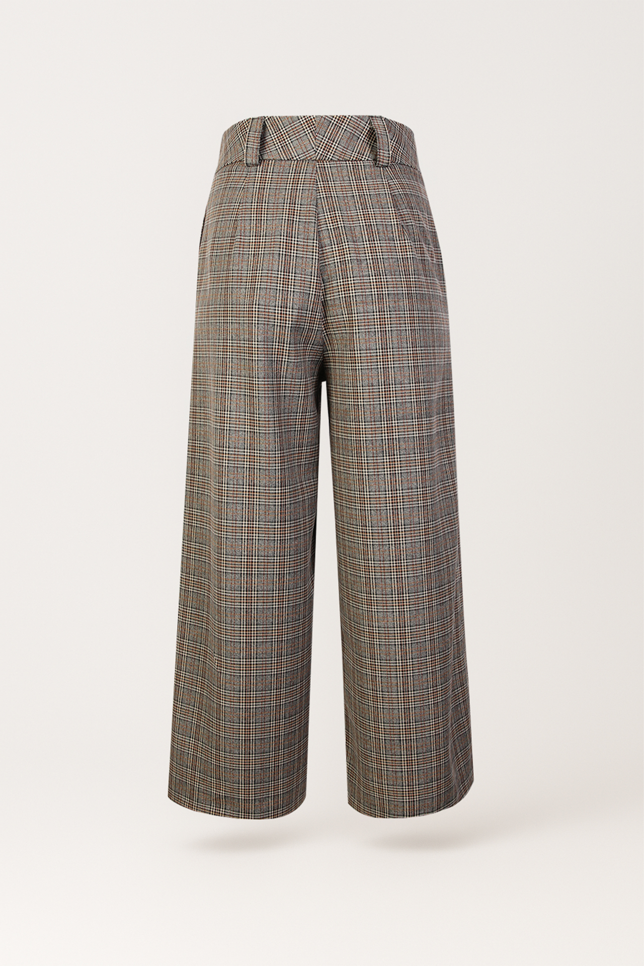 Calças Príncipe de Gales com Pregas Frontais Castanho - SAHOCO 4