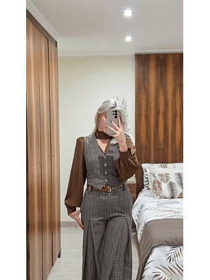 Colete Príncipe de Gales Castanho - SAHOCO 