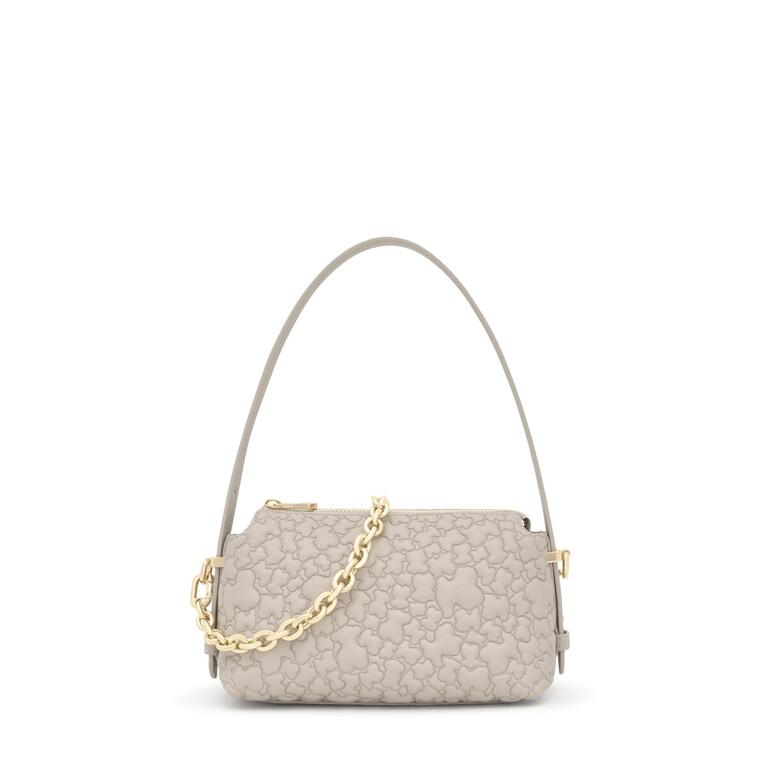 Mala Pequena de Ombro Puffy Bear Taupe - Tous  1