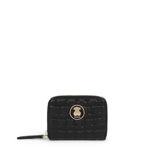 Carteira pequena em Pele Sherton Preto - Tous  1