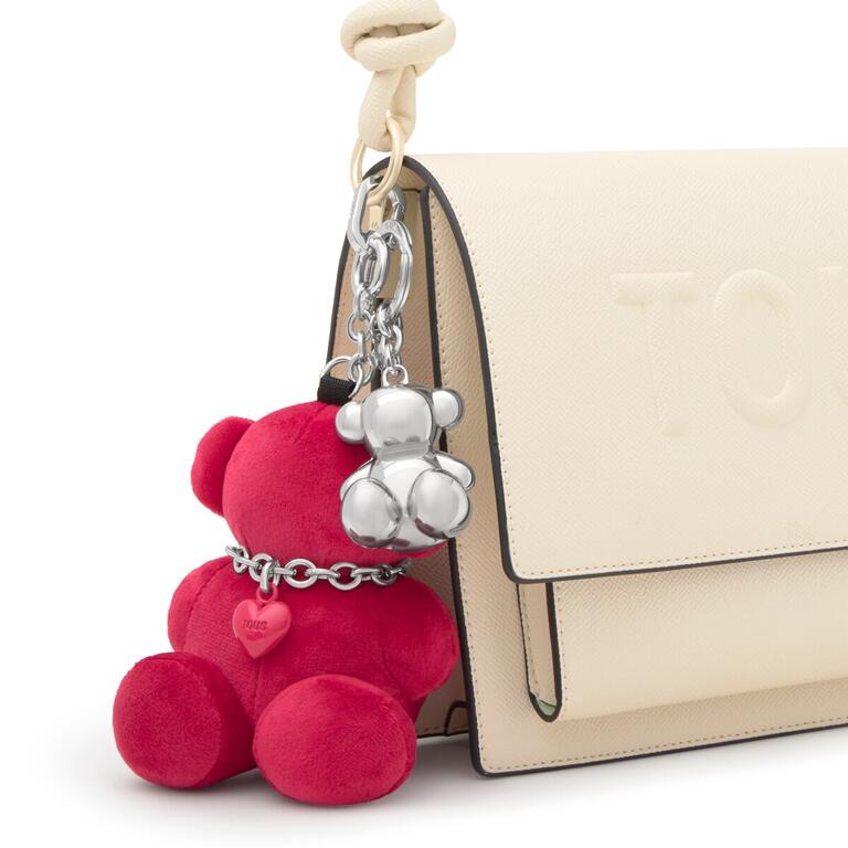 Pendente Urso Grande Veludo Rosa Magenta - Tous 2