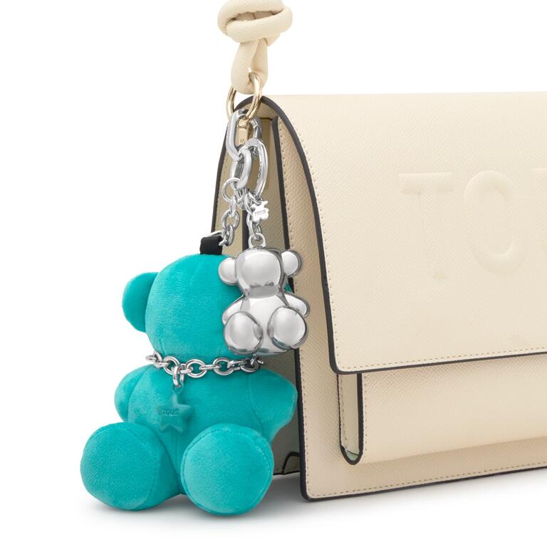 Pendente Urso Grande Veludo Azul - Tous 3