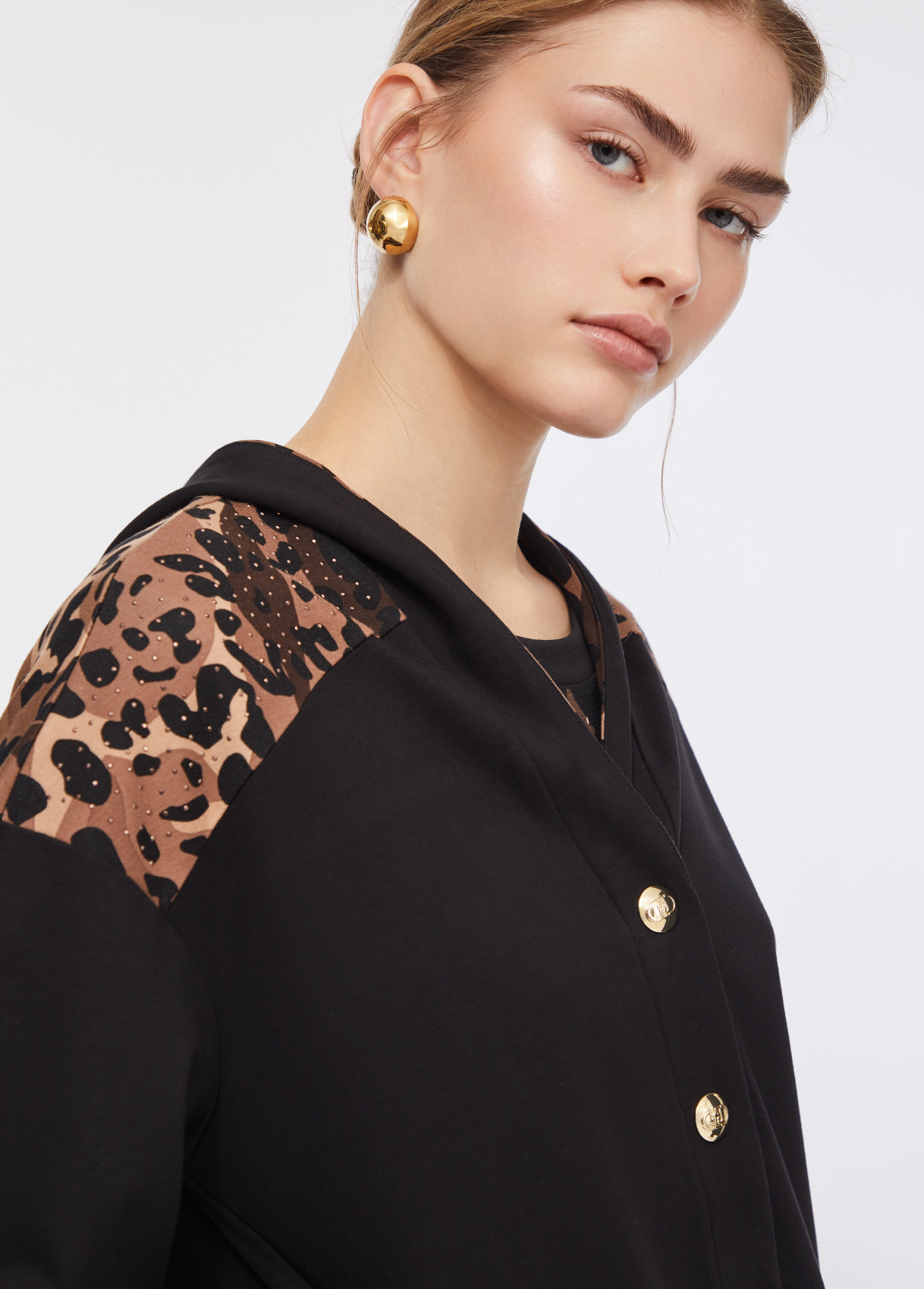 Casaco Preto com Animal Print  - LIU JO  4