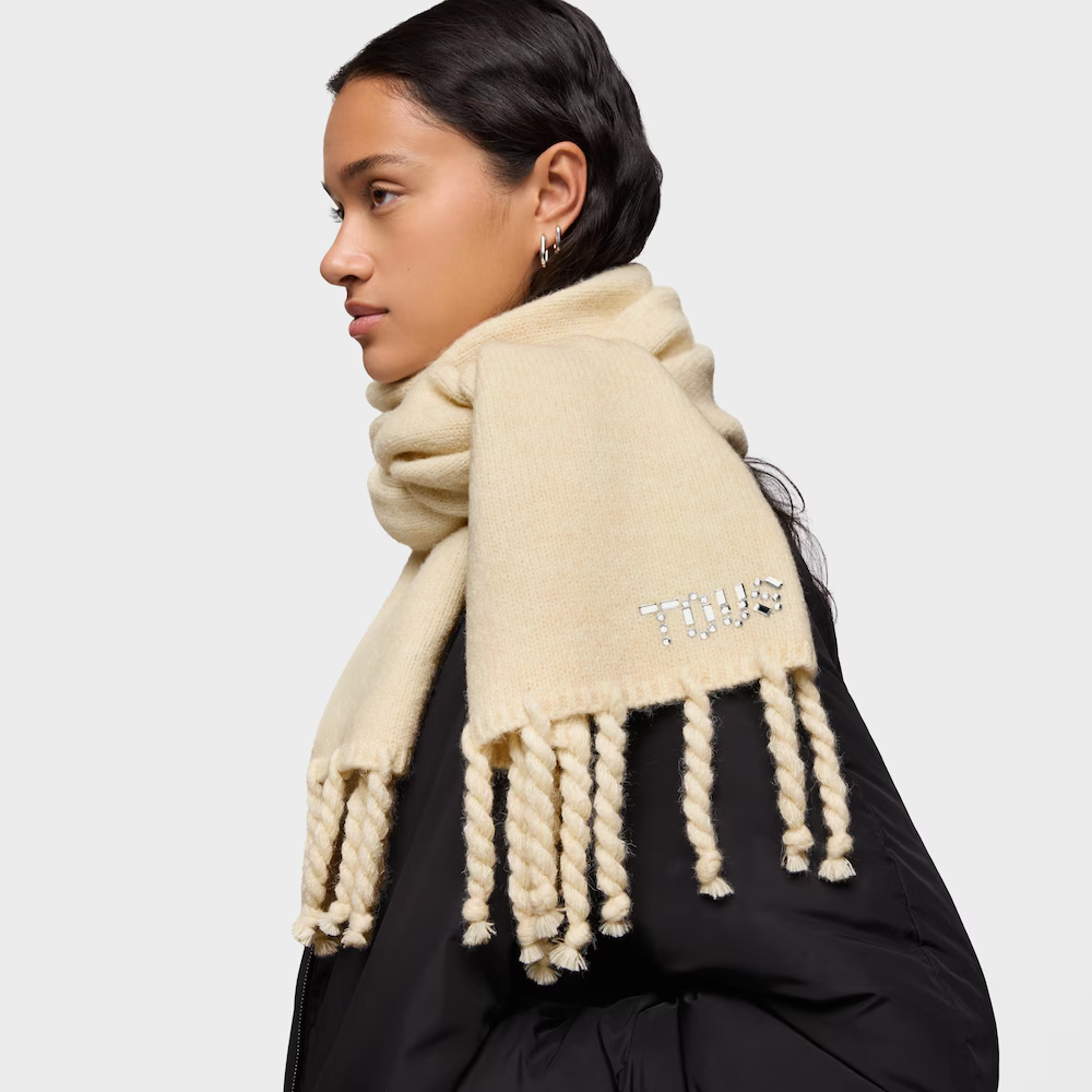 Cachecol Crystal com Strass Beige -  Tous  4