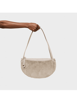 Mala de Ombro Halfmoon Pelo Taupe - Tous