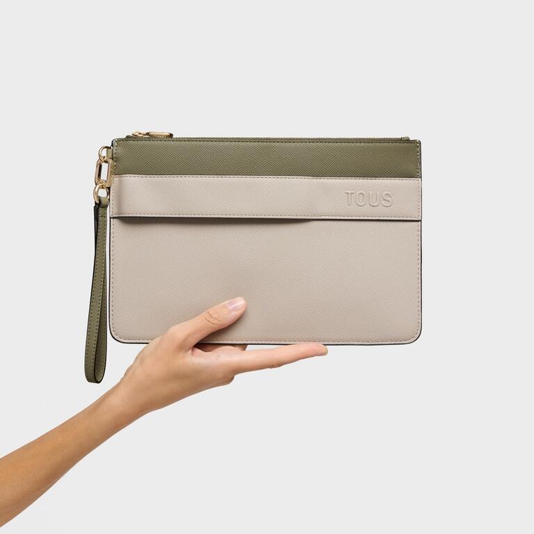 Clutch Audree Bege Verde - Tous 3