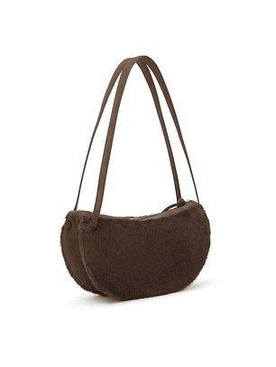 Mala de Ombro Halfmoon Pelo Castanho - Tous