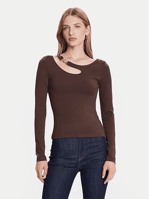 Camisola ELEANOR com Abertura Castanho - Guess 