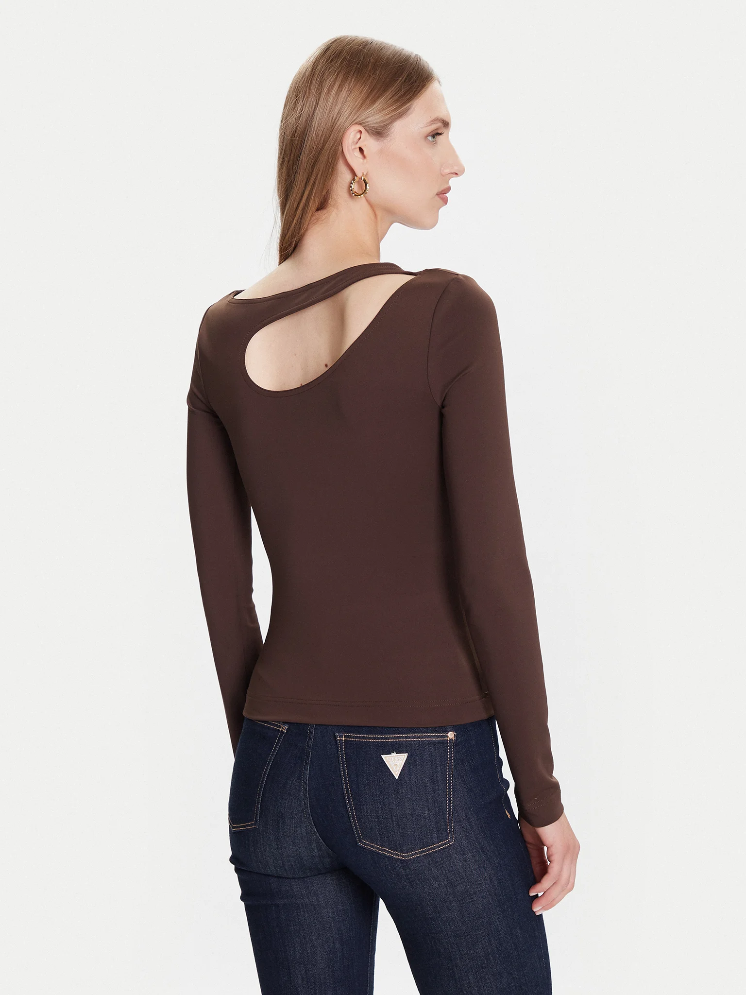 Camisola ELEANOR com Abertura Castanho - Guess  3