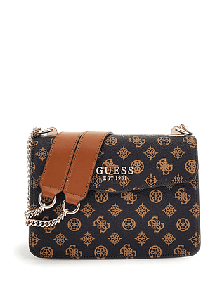 Crossbody EVELUNE em Logo Castanho -  Guess