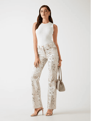 Calças CECIL Perna Direita Estampadas Branco - Guess Marciano