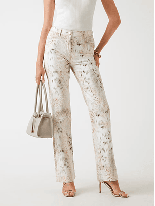 Calças CECIL Perna Direita Estampadas Branco - Guess Marciano