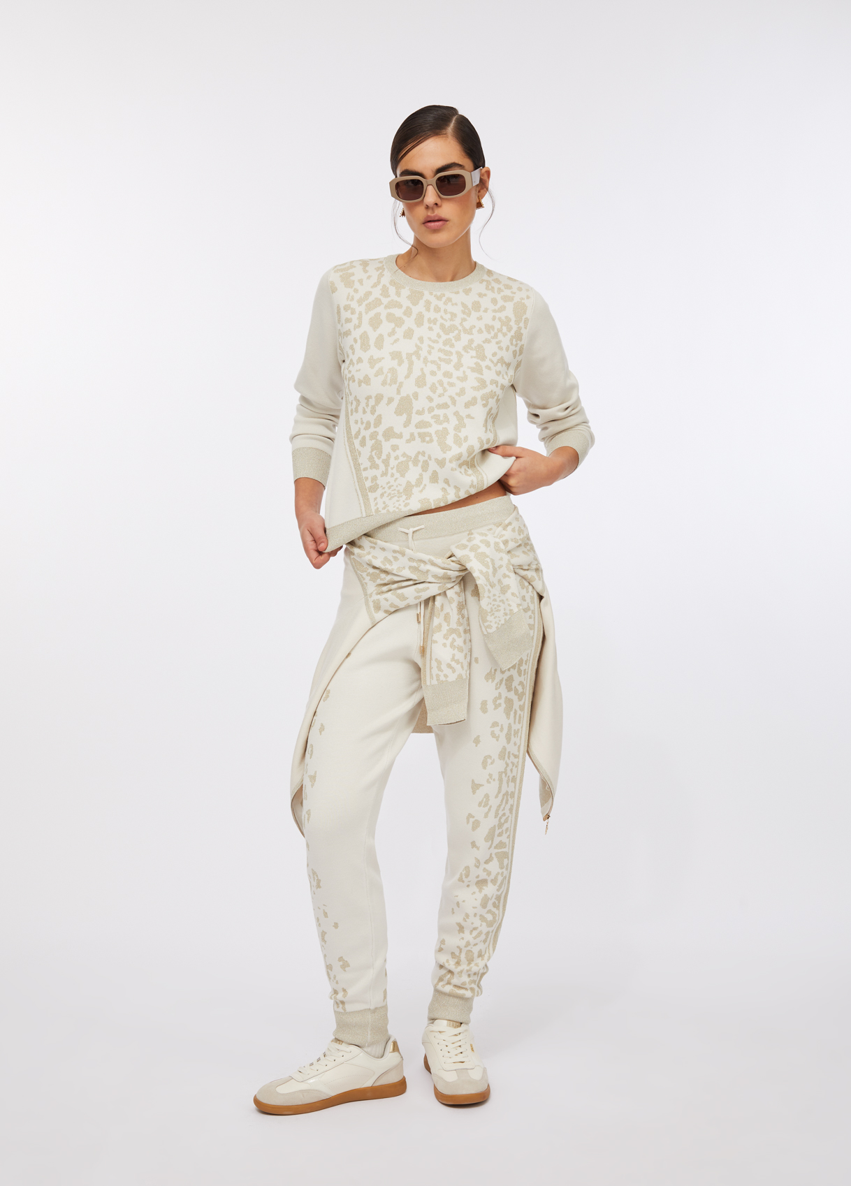 Camisola em Malha Branca com Animal Print - LIU JO  3