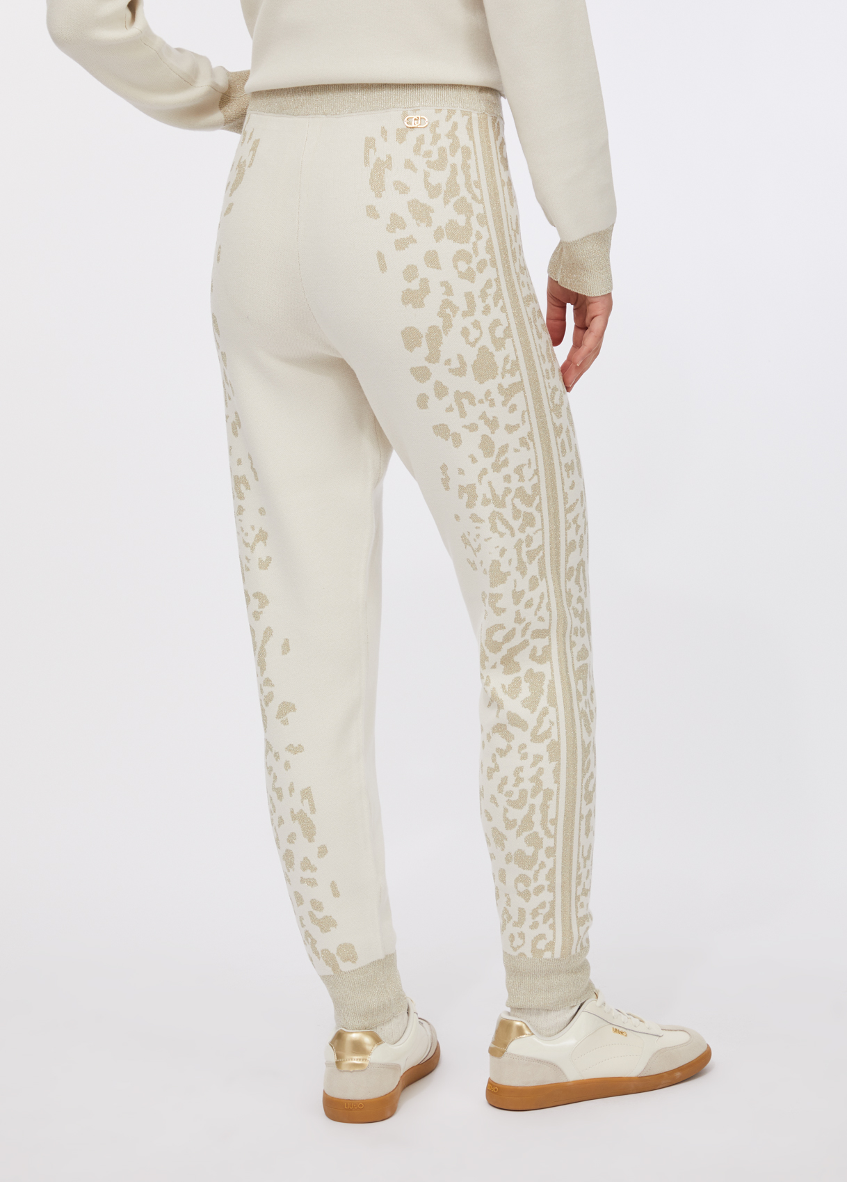 Calças em Malha Branca com Animal Print - LIU JO 3