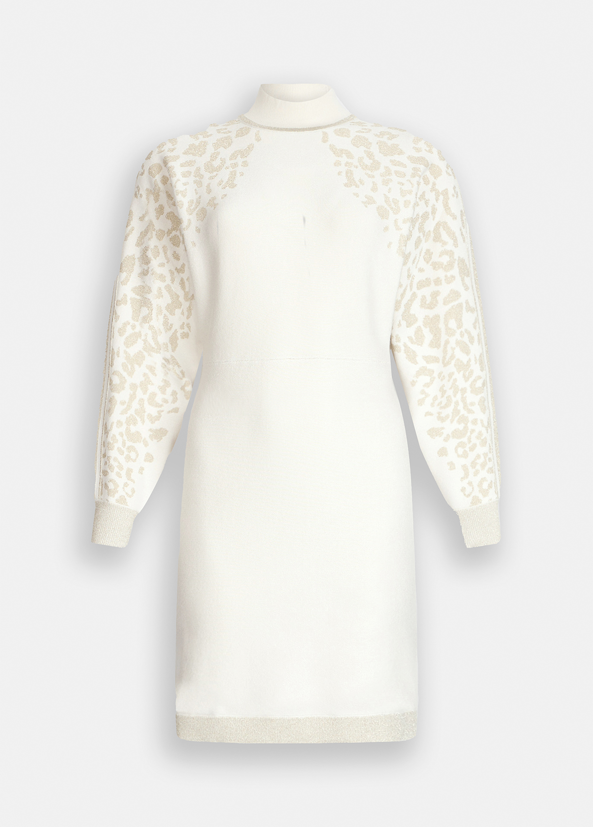 Vestido de Malha Branca com Animal Print - LIU JO 5