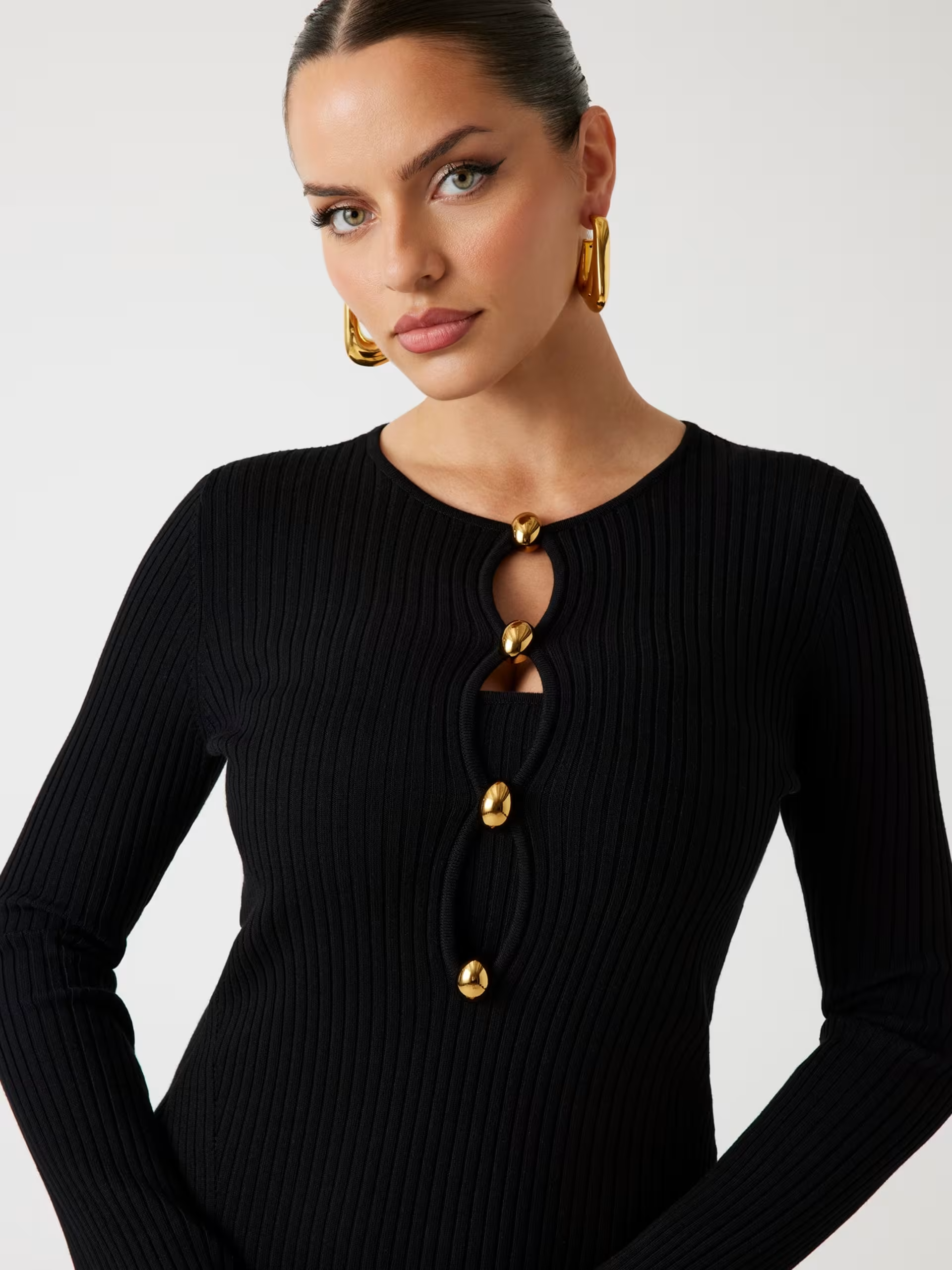 Vestido AGATHE em Malha Comprido Preto - Guess Marciano 4