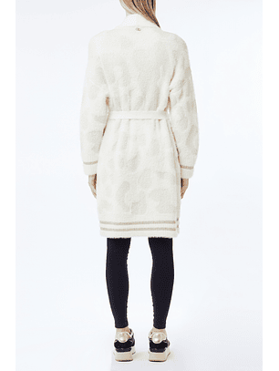 Casaco em Malha Branco com Animal Print - LIU JO